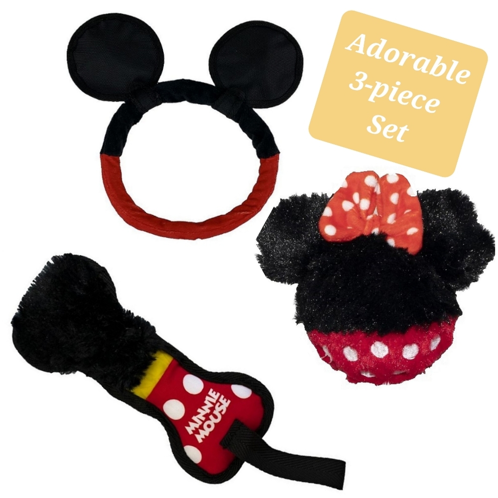 👀50% OFF - NWT‼️ Set of 3 Different Minnie Mouse Dog Toys
